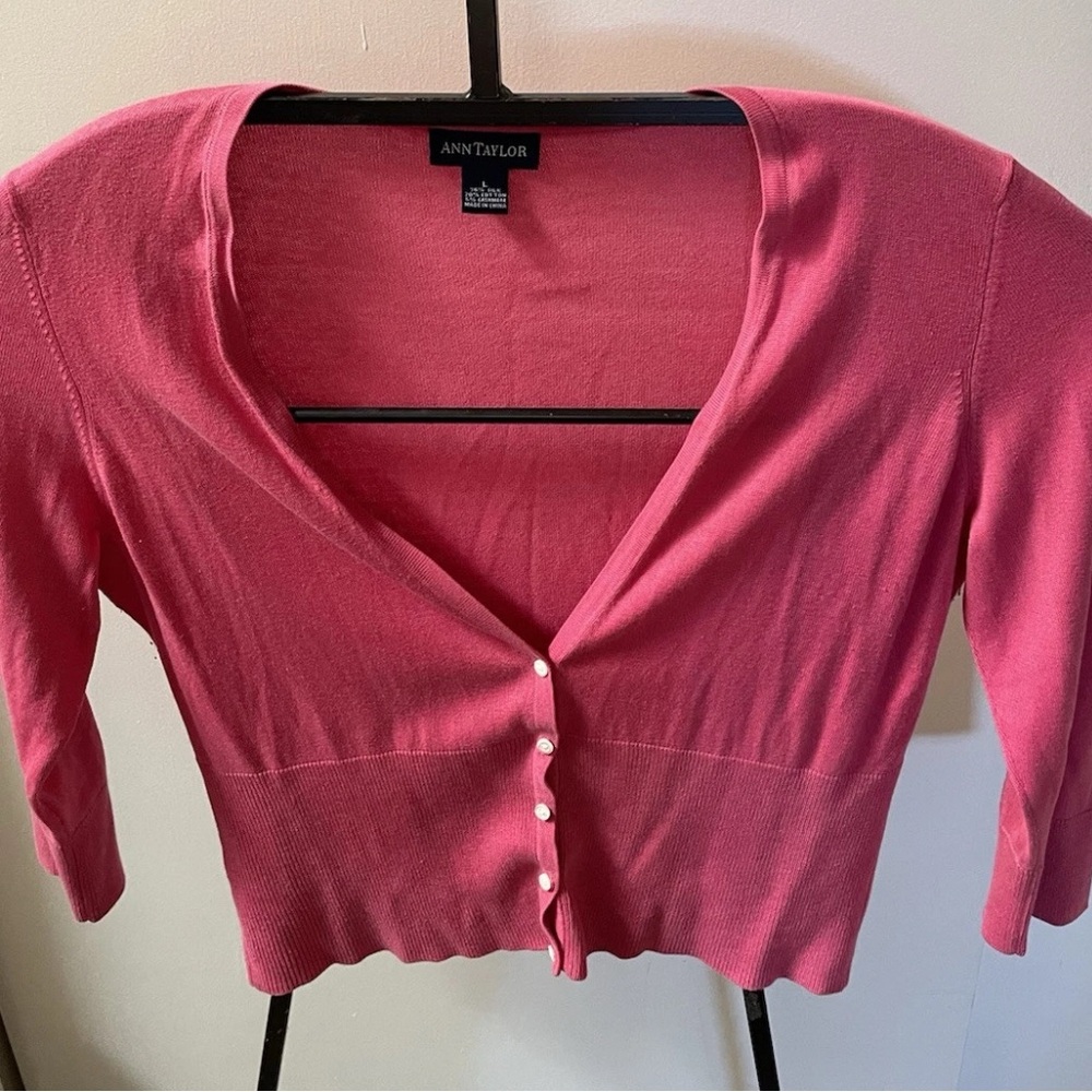 Ann Taylor Pink Cardigan
